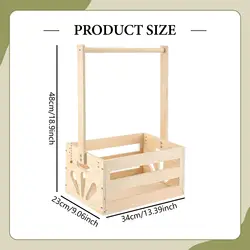 Perchero organizador de madera para accesorios de perros grandes