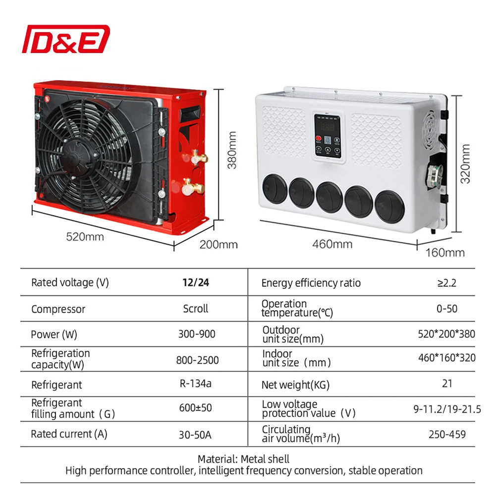 AC Mobil Truk 12V 24V Model A Tipe Split AC Overhead Untuk Truk RV