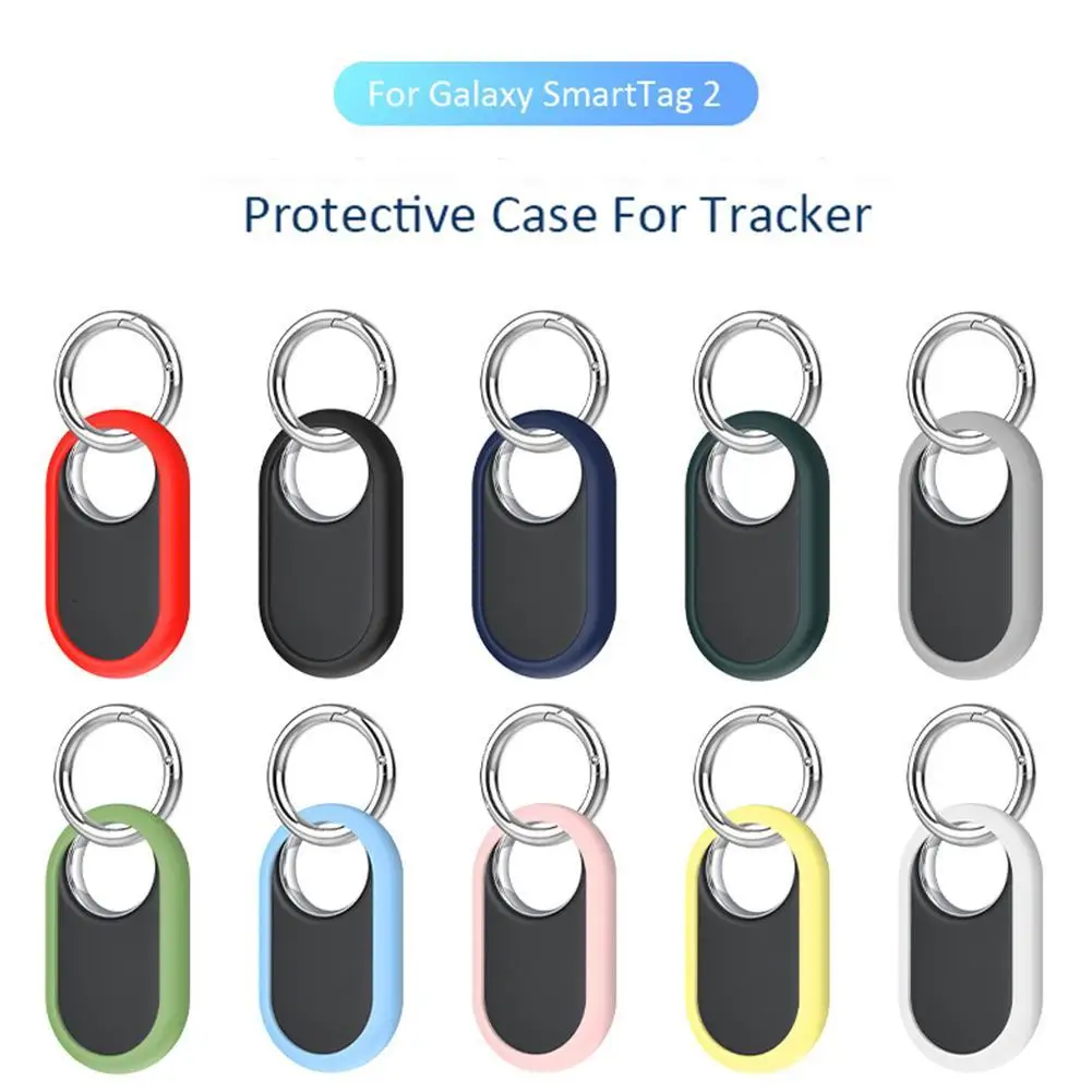 Capa de silicone para Samsung Galaxy SmartTag 2, Localizador Tracker, Anti-Lost Keychain, Luva protetora, Caso