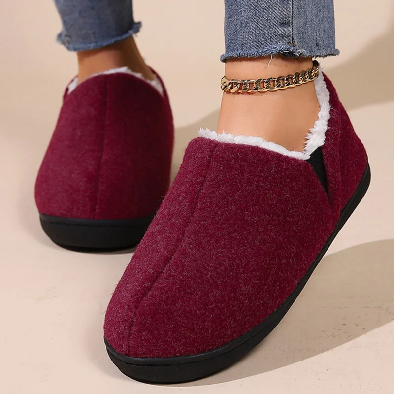 Winter Warm Women Slippers Family Fluffy Slippers Women Faux Fur Women\'s Slippers Home Slient Female House Shoes Footwear