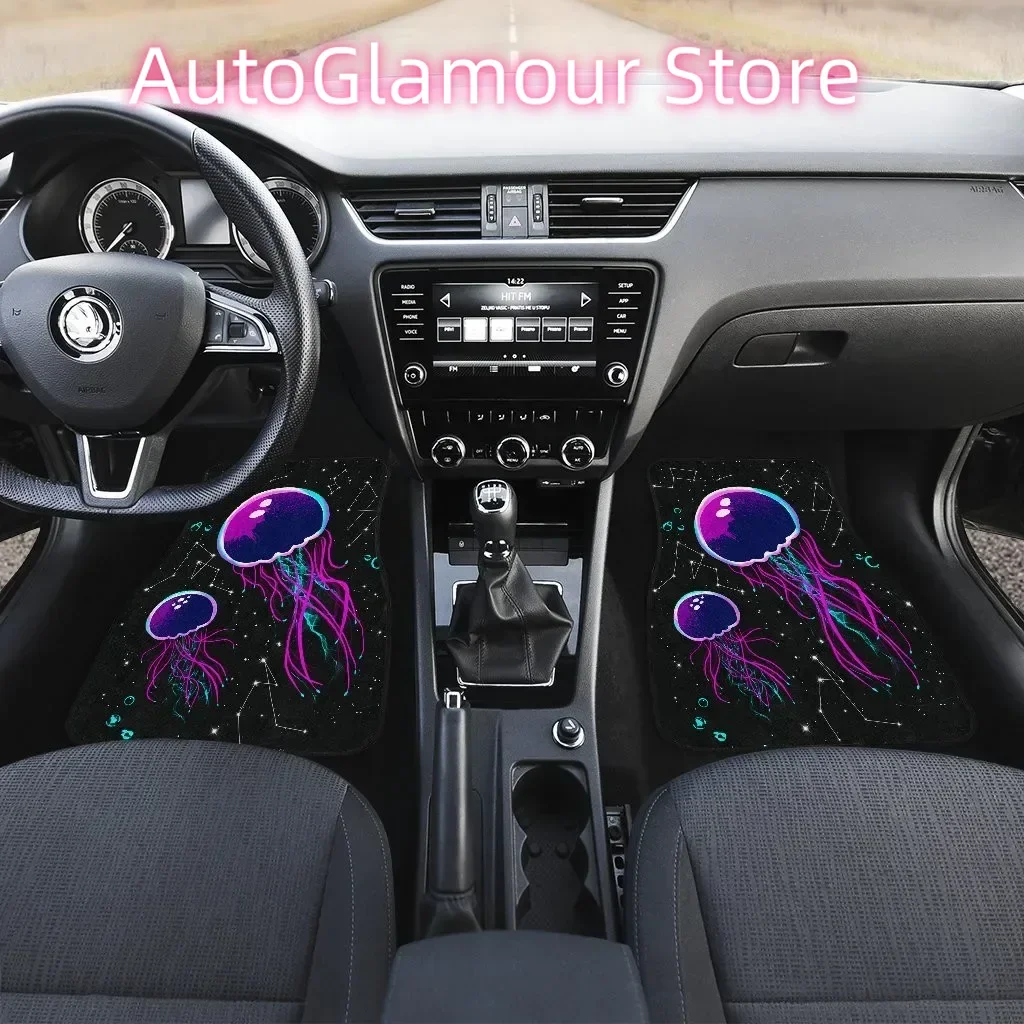 Jellyfish Colorfull in black theme Car Floor Mats 191023
