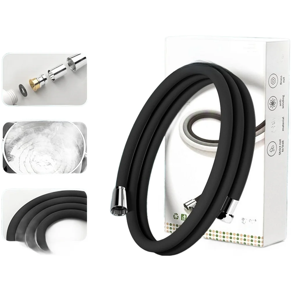 1.5M Soft Silicone Shower Hose Flexible High Pressure Resistant Anti-Scald Leakproof Anti-Winding Bathroom Shower Pipe Accessory