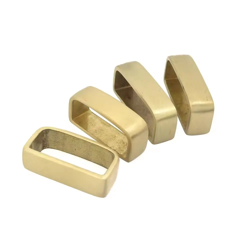 Brass Belt Keeper Dee Ring Belt Strap Loop Ring Buckle Parts for Leather Craft Bag Strap Belt 35mm