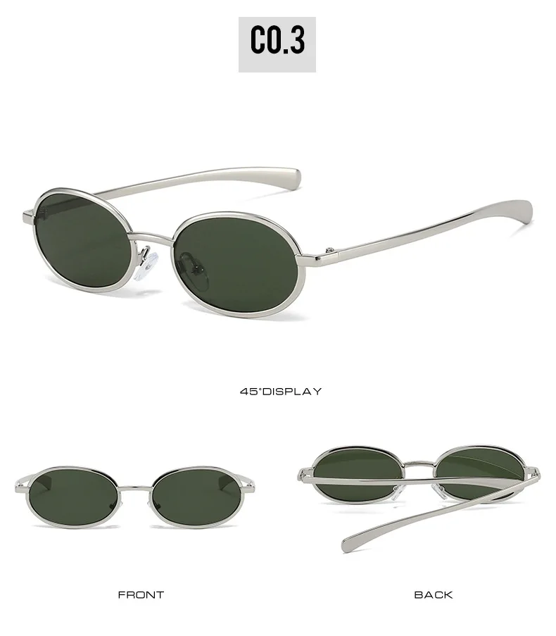 2025, Y2k-Sonnenbrille für Damen und Herren, oval, Punk-Stil, Metall, stilvoll, Sonnenschutz, UV400, Party, Straßenbrille – Detail 10