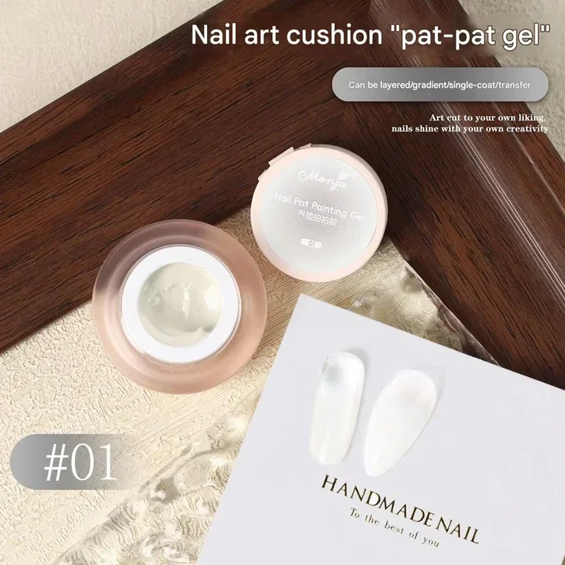 1 Dose Cushion Patting Gel Nagellack Ombre Schwarz Weiß Pat Pat Gel Nagellack Zeichenliner French Nail Cushion Gradient Gel – Detail 8