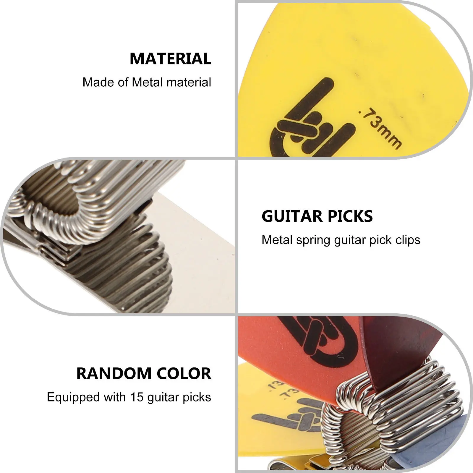 5Set Professional Metal Guitar Picks and Clamps Random Color Durable Lightweight for Long Lasting Use Guitar Picks Clamps