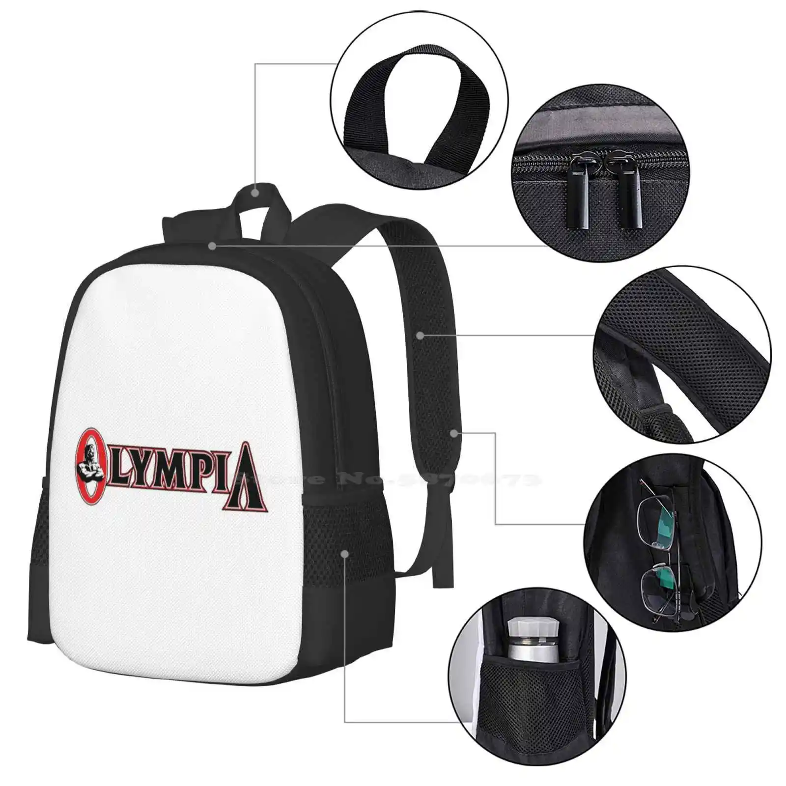 Olympia Hot Sale Schoolbag Backpack Fashion Bags Mr Olympia Phil Heath Arnold Schwarzenegger Dance Fitness Gymnastics Pattern