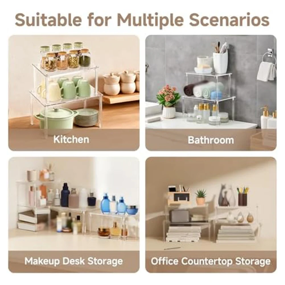Transparent Cabinet Organizer Easy Glide Clean Organizer Kitchen Organizer Kitchen Storage Tool-free 3-step Installation