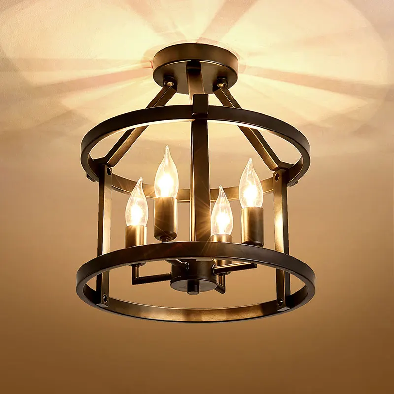

Retro American metal Ceiling Lamp Farmhouse Living Room Dining Room Porch Lamp Kitchen Table Lamp Vintage E14 ceiling lights
