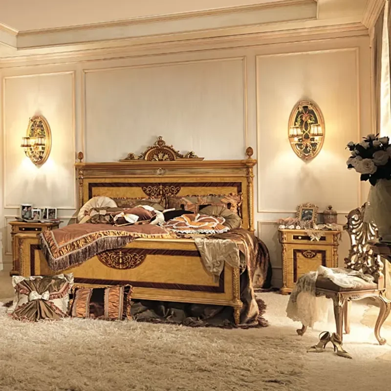Adjustable Height Queen Bed Frame Natural Wood Color Traditional Antique Style Whole House Bedroom Furniture Set Home Decor