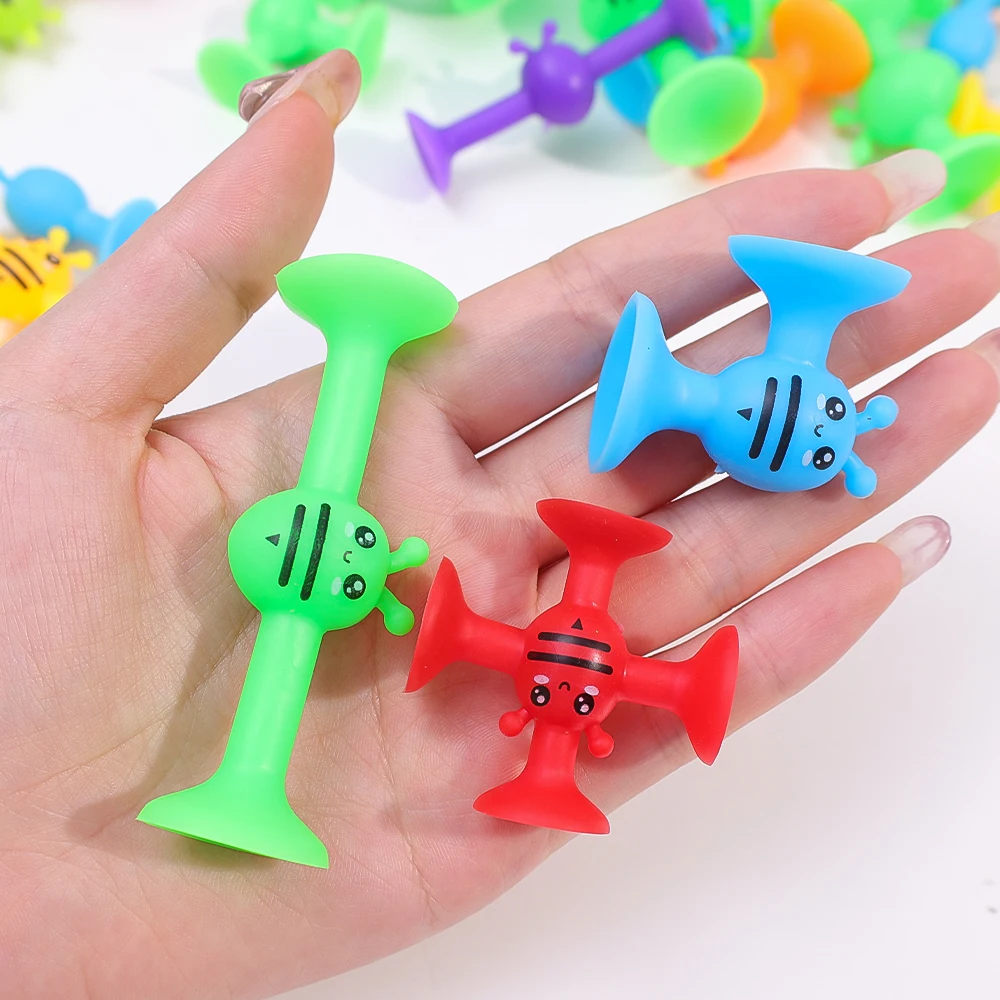 1/19pcs Bees Suction Cup Toy Soft Building Blocks Pop Sucker Small Parent-child Interactive Game Gift for Kids Sensory Toys