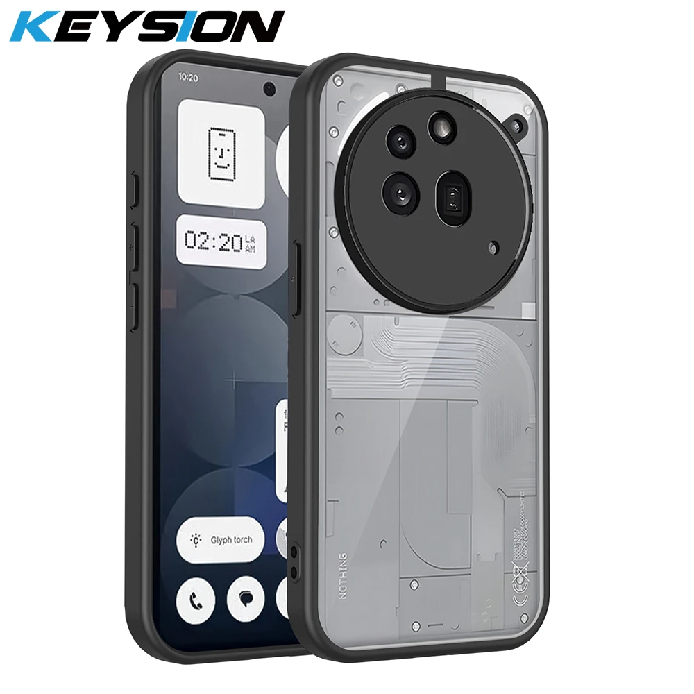 

KEYSION Transparent Phone Case for Nothing Phone 3A Pro Soft Silicone+PC Clear Shockproof Phone Back Cover for Nothing Phone 3A