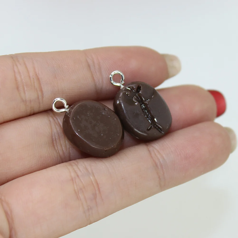 

10 Pcs Coffee Beans Simulated Charms for Necklace Making Bracelet Jewelry Pendants Shaped Earring