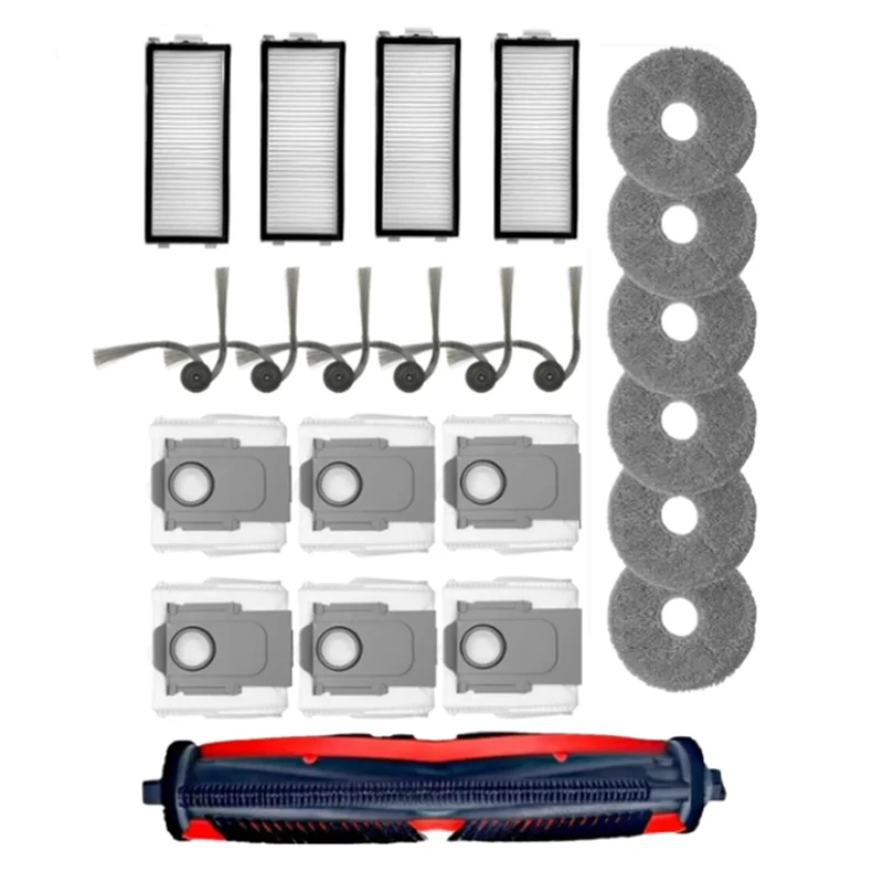 

A98I-Сменный комплект, 23 шт., для пылесоса Roborock Saros Z70 Z70 Ultra — основная щетка, боковая щетка, фильтры, подушечки для швабры, мешки для пыли