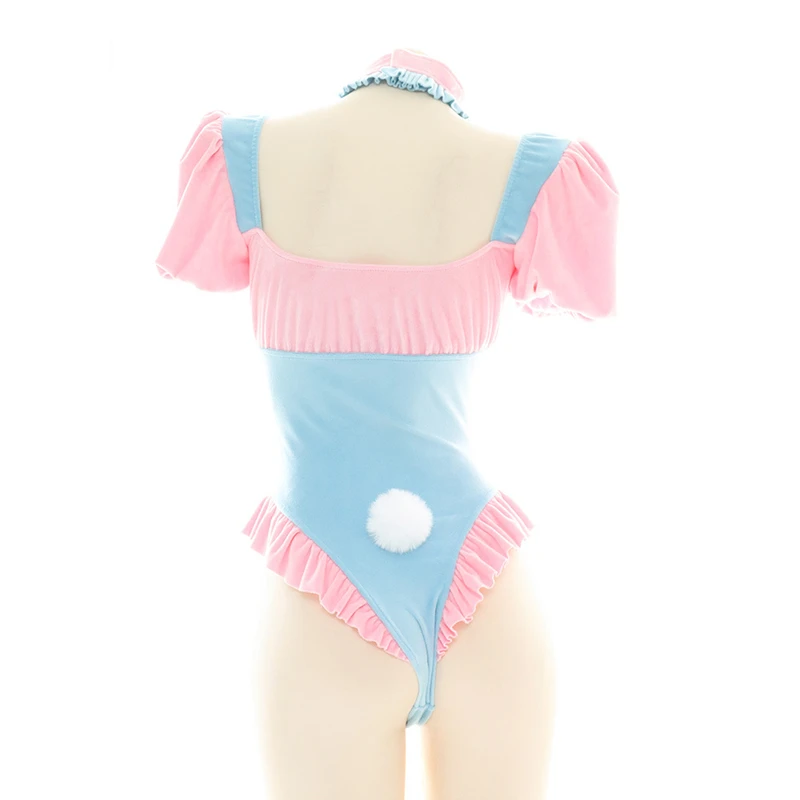 Anime Role Play Sexy High Fork Plush Bunny Girl Pajamas Cute Soft Underwear Rabbit Suit Women Bodysuit Cosplay Costume Nightgown