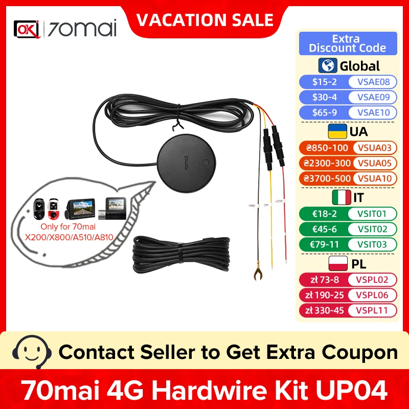 70mai 4G Hardwire Kit UP04 Only for 70mai Dash Cam Omni X200