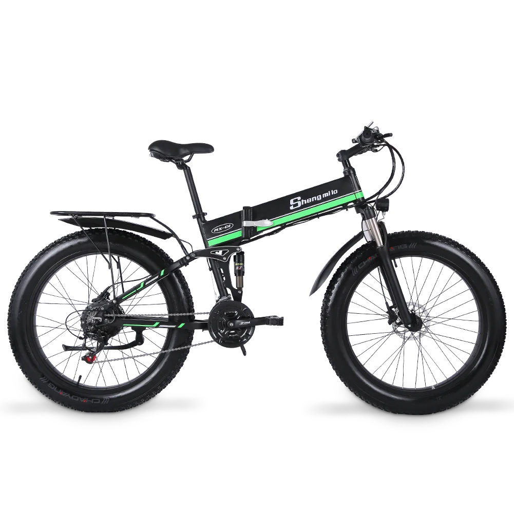 26Inch Fat wide Tyre Snow E-Bike 1000W 12.8Ah 48V Hydraulic Disc Brakes Electric Folding Bicycle