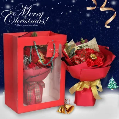 

flower handbags transparent bouquet gift bag wedding festival candy paper packaging bag boite dragees mariage