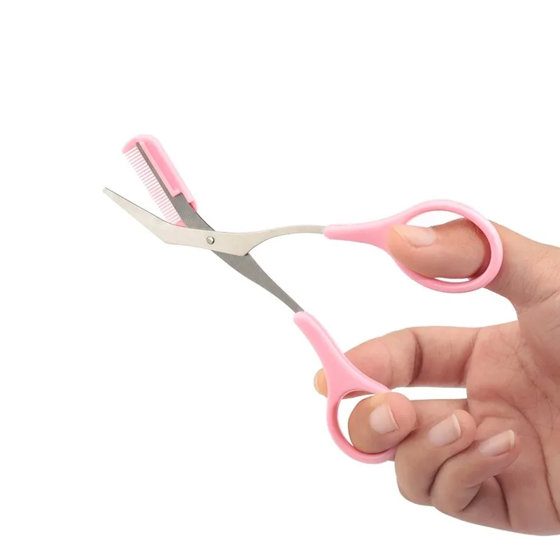 Eyebrow Scissors With Comb Eyebrow Trimmer Professional Eyebrow Face Razor Stainless Steel Facial Hair Trimming Beauty Scissors