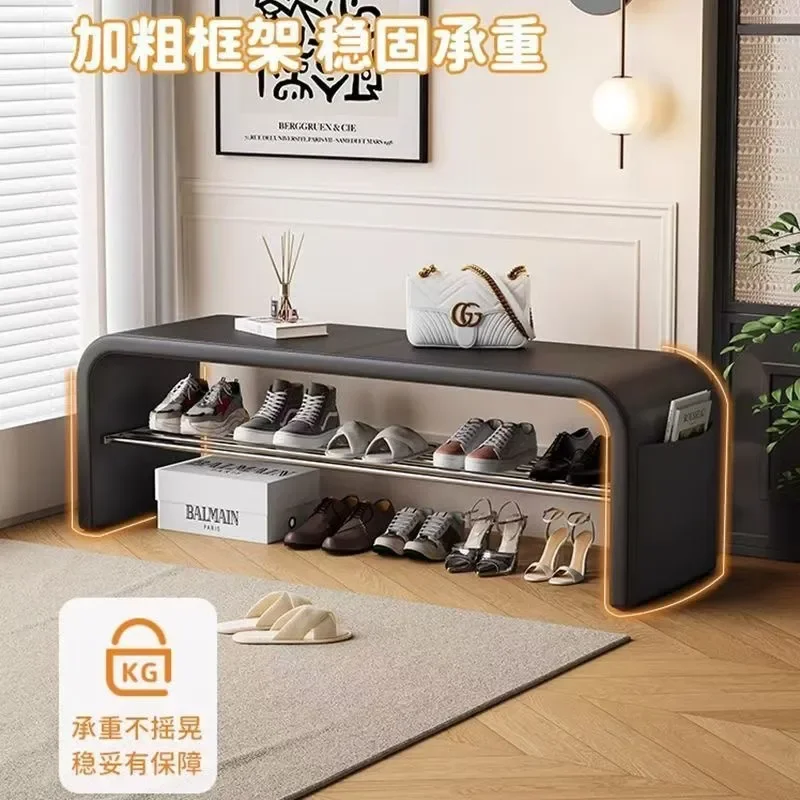 for Light Luxury High End Shoe Change Stool Door Home Can Sit Shoe Stool Shoe Cabinet Integrated Home Bedroom Long Strip