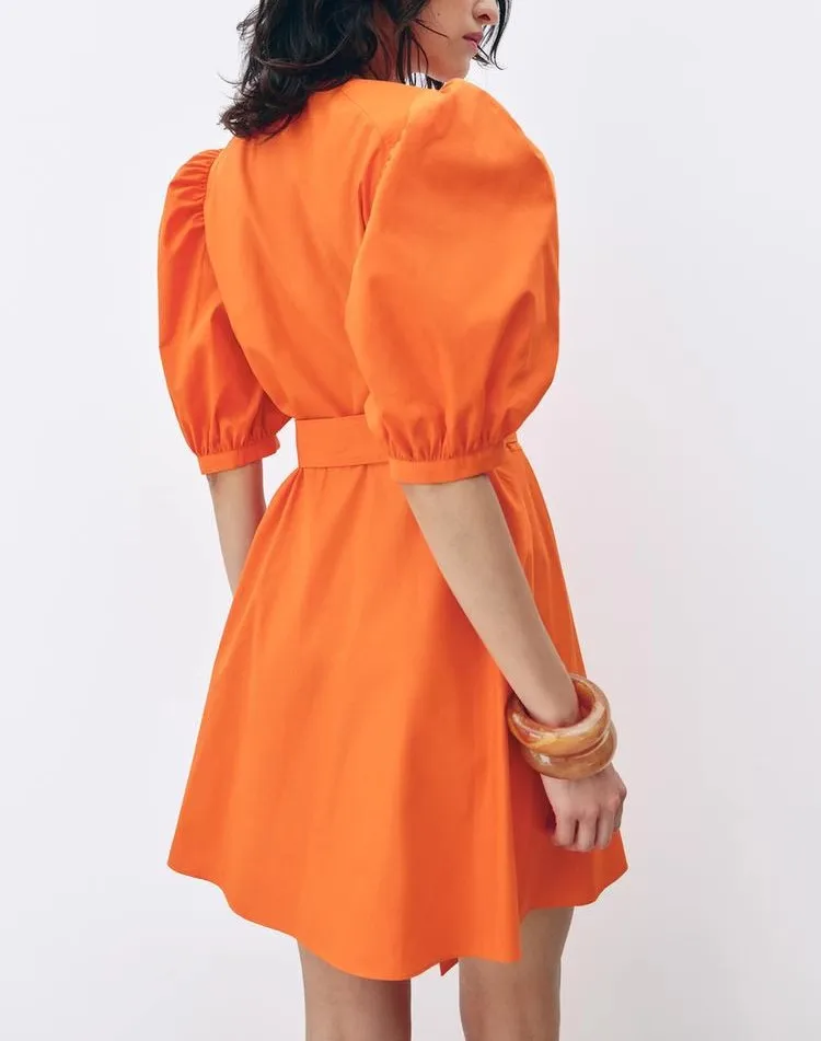 Été 2024 nouveauté femmes Faion polyvalent gonflé Sve Dr trajet Sle v-ne ort Sve autre matériau 00%