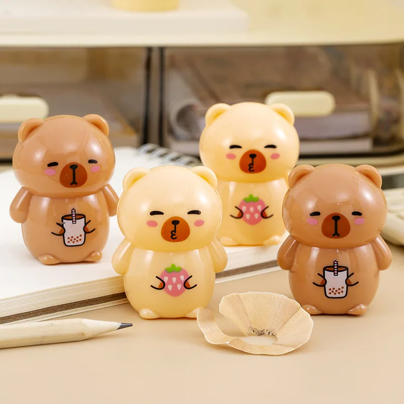 

24 Pcs Mengqu Capybara Single Hole Pencil Sharpener Student Prizes Stationery June 1st End Gift Rewards