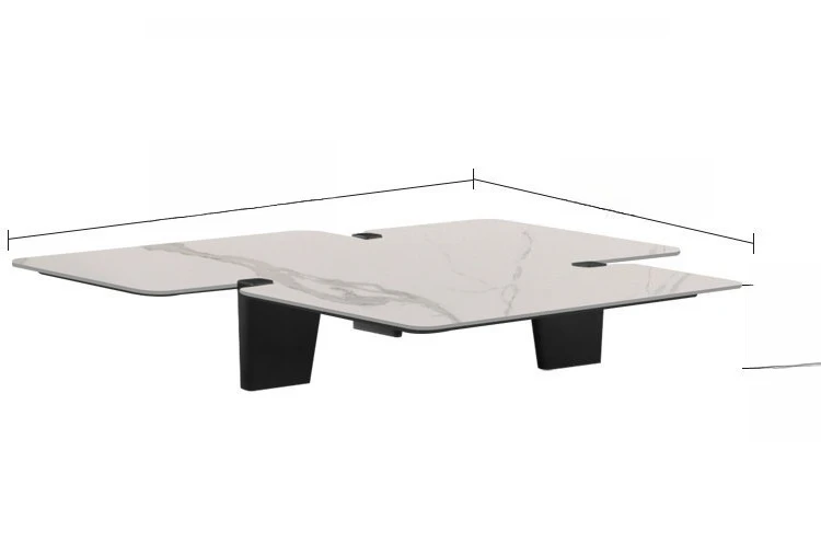 Light luxury high-end special-shaped design coffee table hotel lobby villa model room marble square coffee table