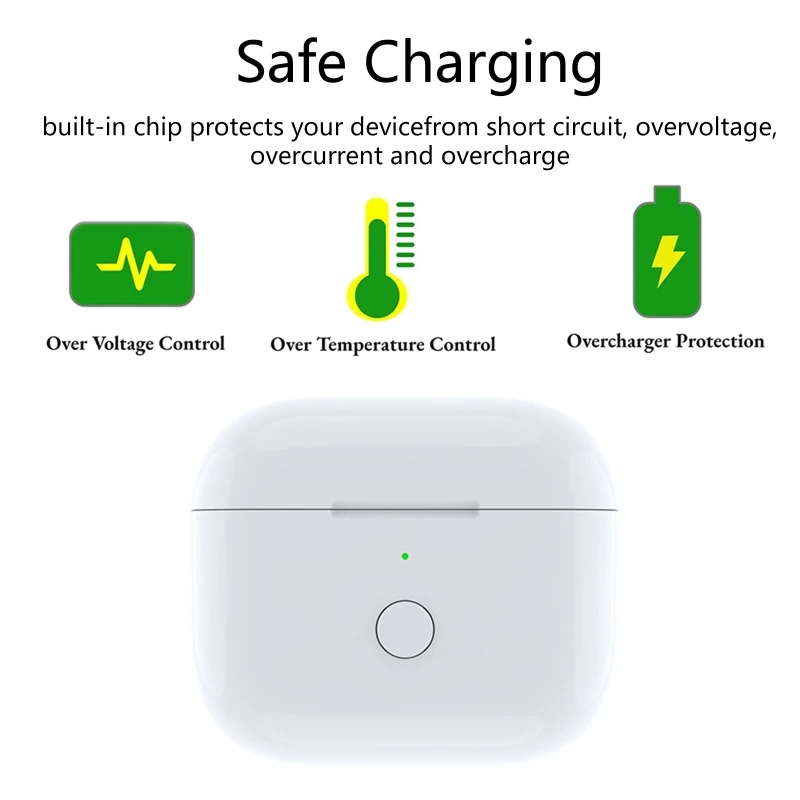 Replacement Wireless Charging Box Compatible for Airpods 3 Bluetooth-compatible Earphones 600mAh Battery Charger Case