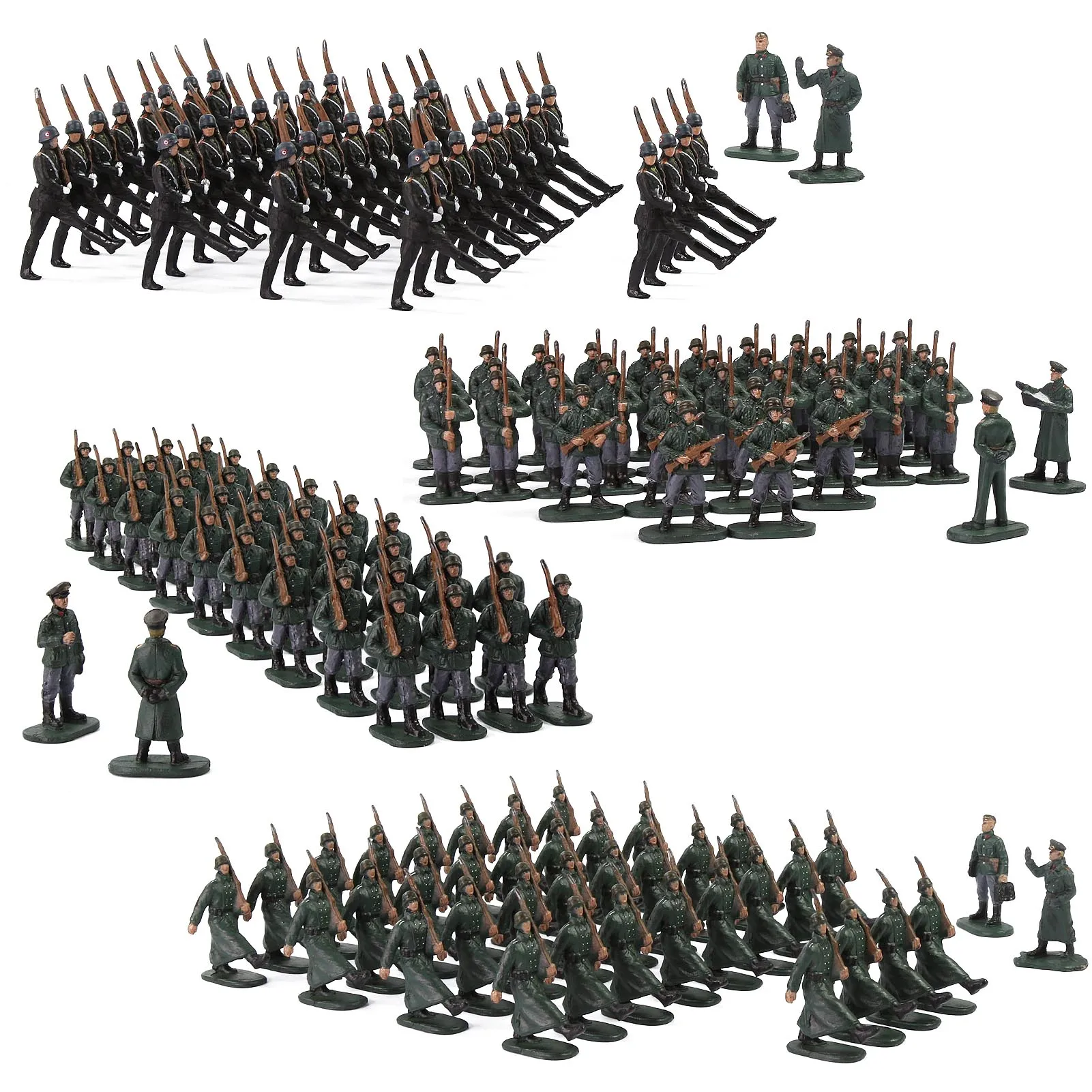 Evemodel 38pcs HO Scale 1:87 Model Military Figures Soldiers Officers Army Men Infantry