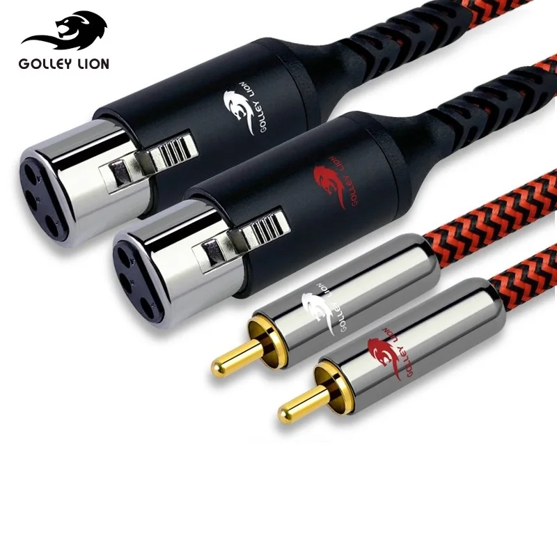 

Dual XLR Female to 2 RCA Male Audio Cable for Amplifiers Mixer Consoles CD DVD Home HiFi Stereo Speaker System Shielded Cords