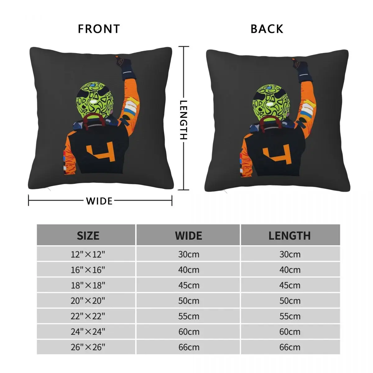 Lando Norris Miami 2024 Square Pillowcase Polyester Linen Velvet Printed Zip Decor Home Cushion Cover Wholesale