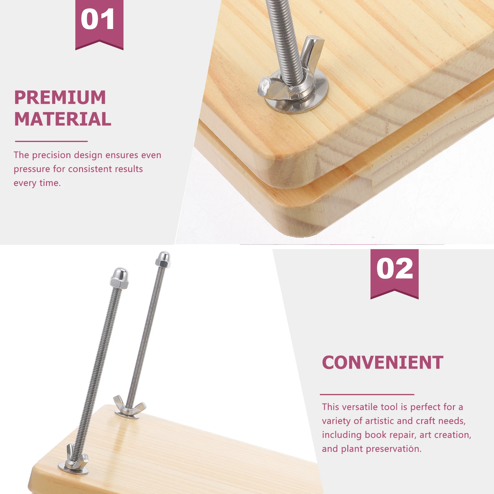 

Wooden Book Plate Diy Flower Specimen Tool Dried Book Repairing Press Wood Manual Binding Machine Portable Pressing Tool