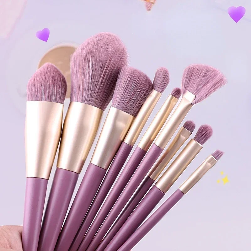 5-10pcs Unicorn Purple Makeup Brushes Set Eye Shadow Foundation Powder Blush Blending Beauty Make Up Beauty Tool Women Cosmetics