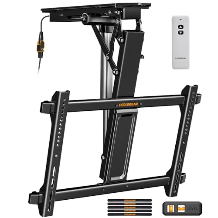 

Electric ceiling TV mount with remote for 32-70 inch flat/curved TVs up to 88 lbs motorized flip-down drop-down mount for flat
