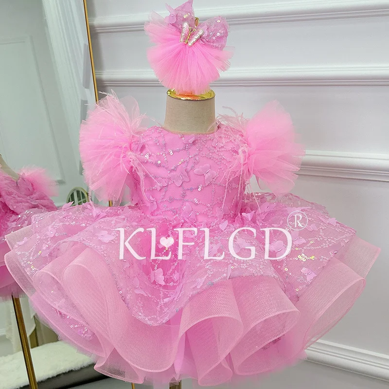 New Western style Little Flying Sleeve Chiffon Puff Skirt Flower Girl Wedding Butterfly Princess Skirt First Birthday Ball Eveni