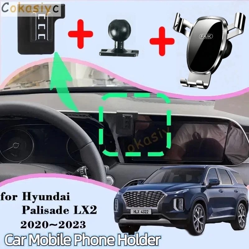 Car Mobile Phone Holder for Hyundai Palisade LX2 2020~2023 Air Vent Cellphone Bracket Auto Smartphone Stand Gravity Accessories