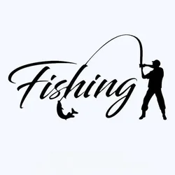 Fishing Funny Car Sticker Vinyl Decal White Black Car Auto Stickers For Bumper Rear Window