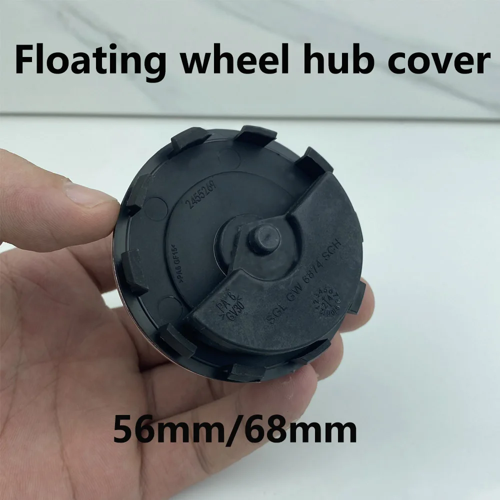 4Pcs 56mm 68mm 3D ABS Car Dynamic Floating Wheel Center Hub Caps Self-Leveling Badges Universal For Auto Rims Exterior Tuning