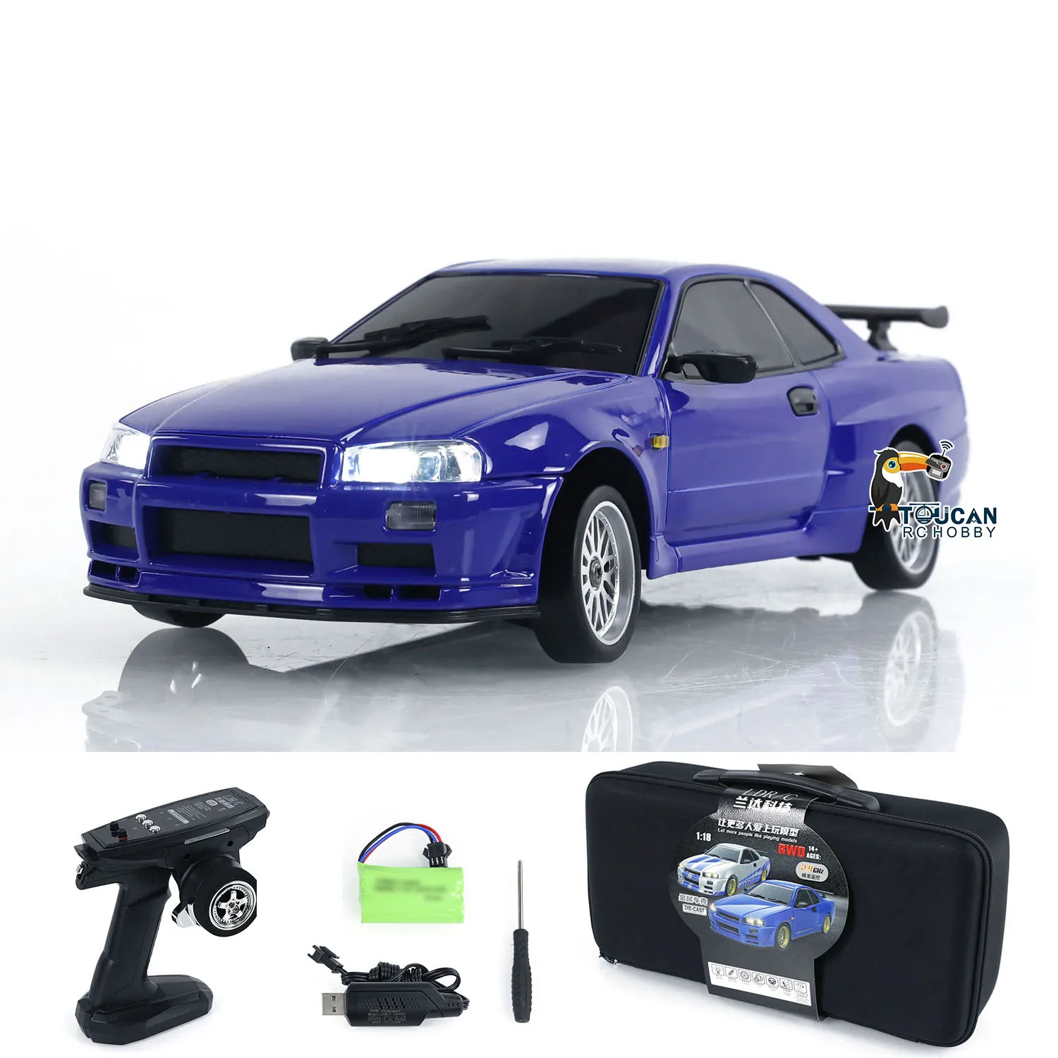 LDRC 1/18 4x2 RC Racing Car RWD Remote Control Drift Vehicles Gyroscope LD1899 Radio Light System Toys for Boys