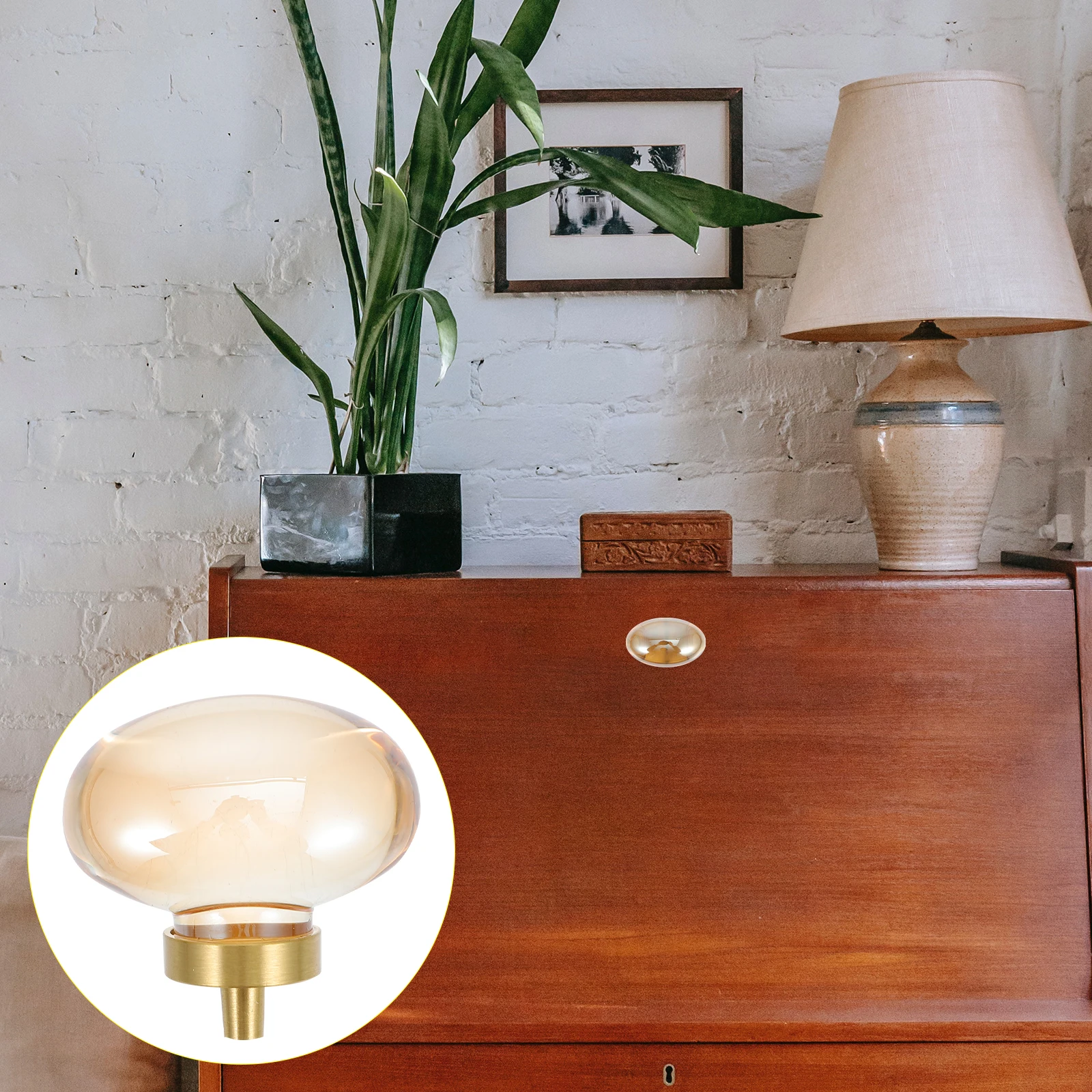 

Transparent Handle Crystal Cabinet Knob Smooth Copper Material For Door Wardrobe Drawer Furniture Pulls Single Hole Handle