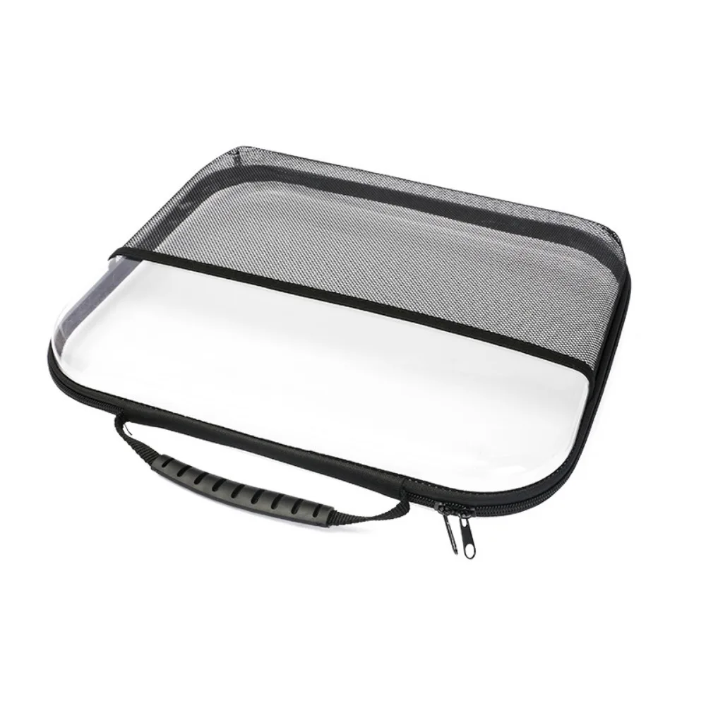 

Transparent Clear Travel Storage Case Waterproof Front Mesh Pocket Toiletries Packaging Bag Portable with Handle
