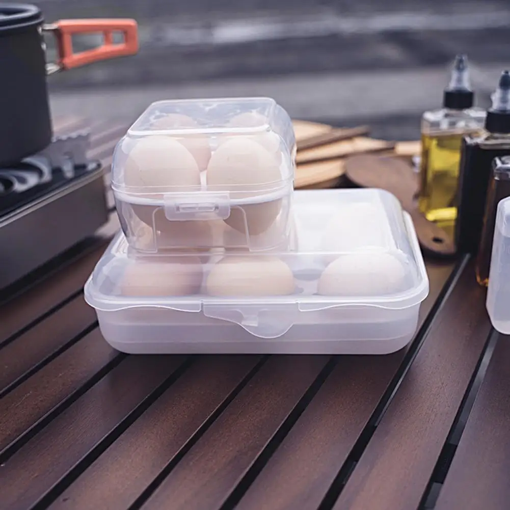 Egg Box 2/4/6 Grids Transparent Anti-fall Shockproof Portable Egg Storage Snap-on Outdoor Picnic Eggs Container Case for Camping