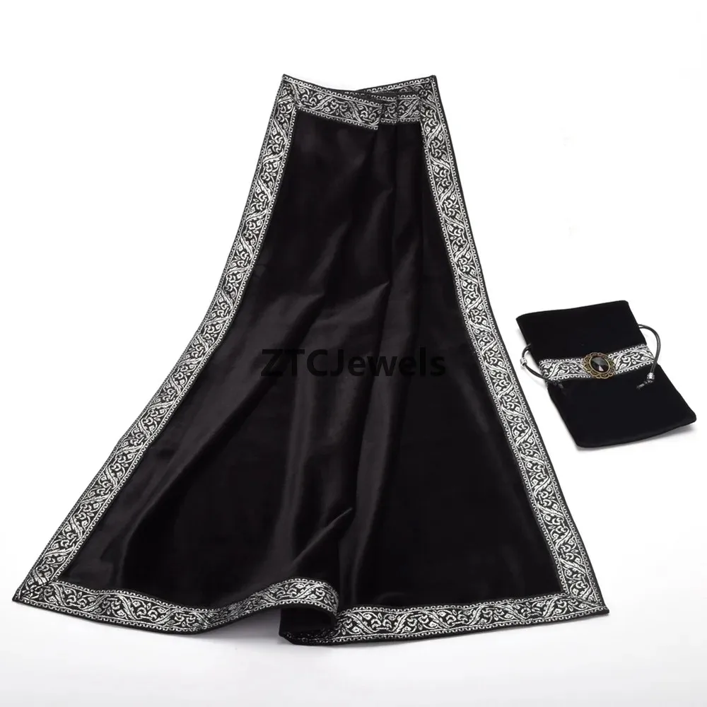 Velvet Tarot Tablecloth with Bag Wicca Divination Altar Cloth Cosplay Fortune Telling Board Game Accessories - view 3