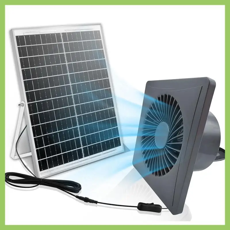 ABJT-New Energy 4-Inch High-Speed Solar Silent Fan With 8W Panel Shed Solar Exhaust Fan For Chicken Coops,Greenhouses,Sheds A