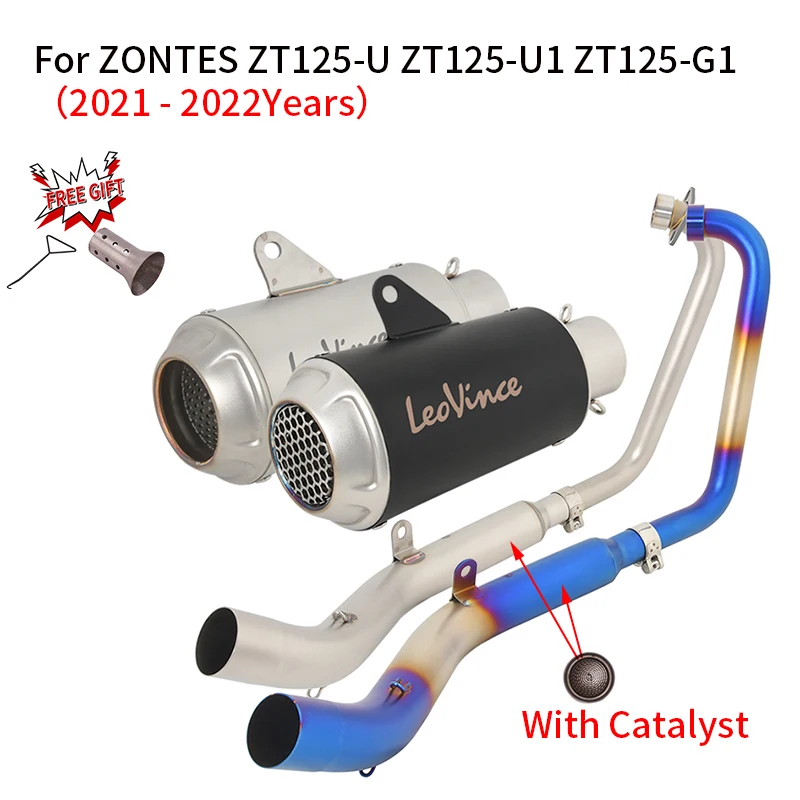 

For ZONTES ZT125-U ZT125-U1 ZT125-G1 ZT125 U1 G1 2021 2022 Motorcycle Exhaust Full System Escape Modify Muffler Front Link Pipe