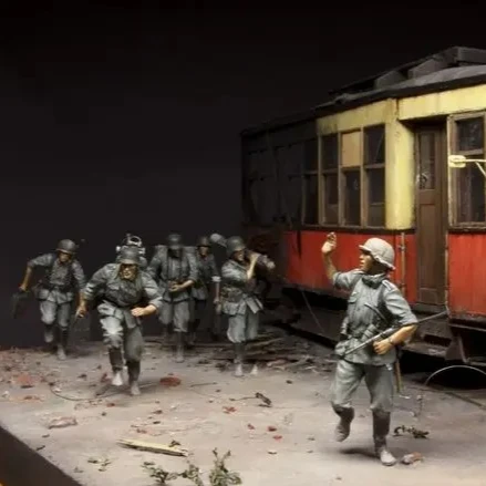 

1/35 Scale Resin Figure Model Kits Diorama Mortar Team 6 Figures (NO Train) for Collectors and Artists Unassembled and Unpainted