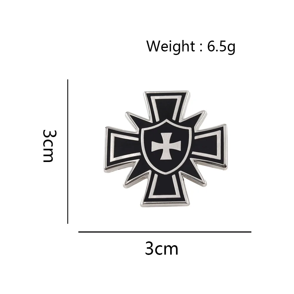 Medieval Knight's Shield And Cross Brooch Vintage Maltese Cross Lapel Pin Suitable For Backpacks Hats Badges Fashion Accessories