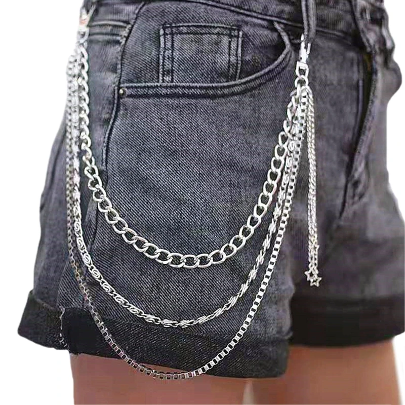 Pants Chain Multi Layer Wallet Chain Charm Jeans Chains Pocket Punk Chain Hip Hop Rock Chains for Women Girls