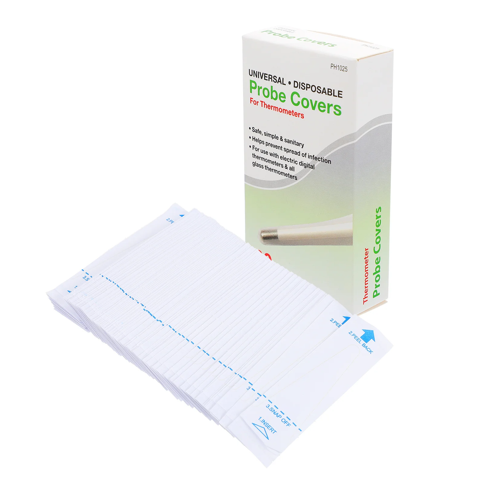 

100Pcs Thermometer Universal Disposable Protective Sleeves for Digital Rectal Oral Thermometer Use