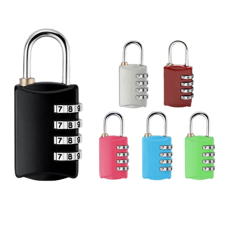 4-Digit Padlock กระเป๋าเดินทางรหัสผ่านกุญแจอเนกประสงค์สร้างสรรค์รหัสผ่านตู้โลหะผสมสังกะสีล็อคขายส่ง